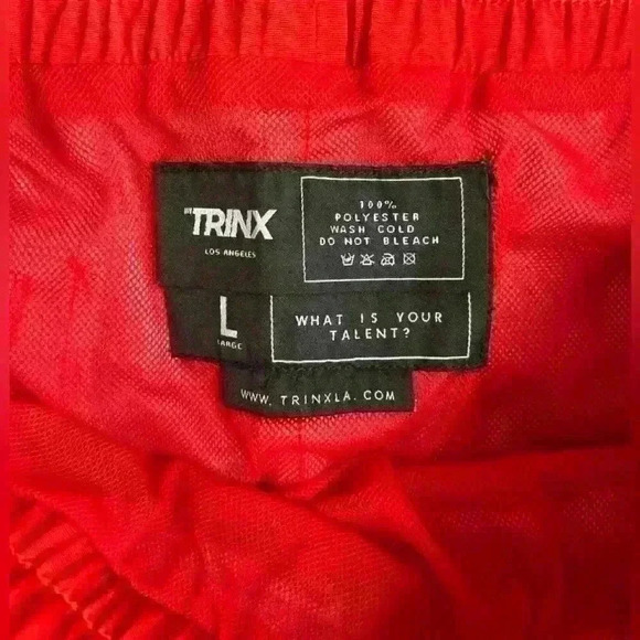TrinX Fashion Champion Drawstring Shorts Red NWOT Size L - Picture 10 of 10